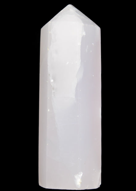 Mangano Calcite UV-reactive obelisk 92mm 157g in sunlight - Rocks and Things Store