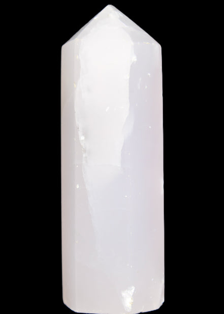 Mangano Calcite UV-reactive obelisk 92mm 157g in sunlight - Rocks and Things Store
