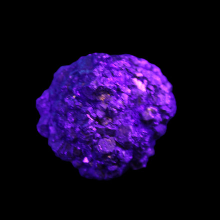 Chalcopyrite cluster from Pakistan 40*32*32mm 95g in UV light - Rocks and Things Store