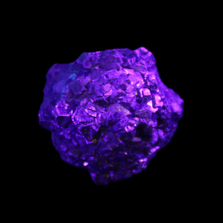 Chalcopyrite cluster from Pakistan 40*32*32mm 95g in UV light - Rocks and Things Store