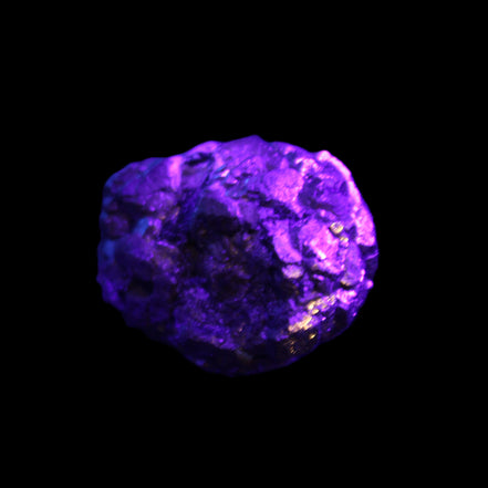 Chalcopyrite cluster from Pakistan 37*35*27mm 86.6g in UV light - Rocks and Things Store