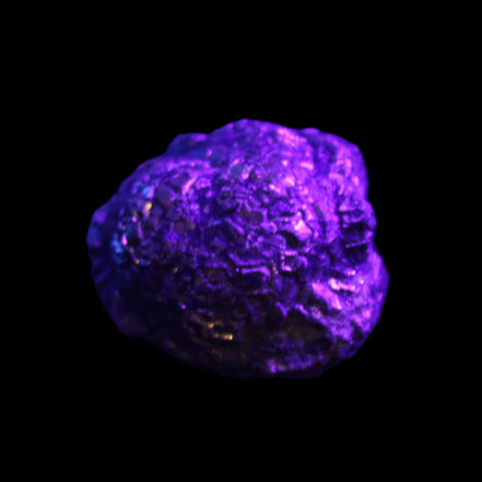 Chalcopyrite cluster from Pakistan 40*30*31mm 86.3g in UV light - Rocks and Things Store