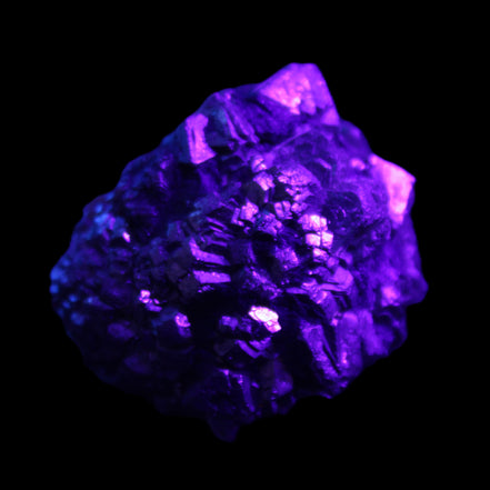 Chalcopyrite cluster from Pakistan 40*32*25mm 80.0g in UV light - Rocks and Things Store
