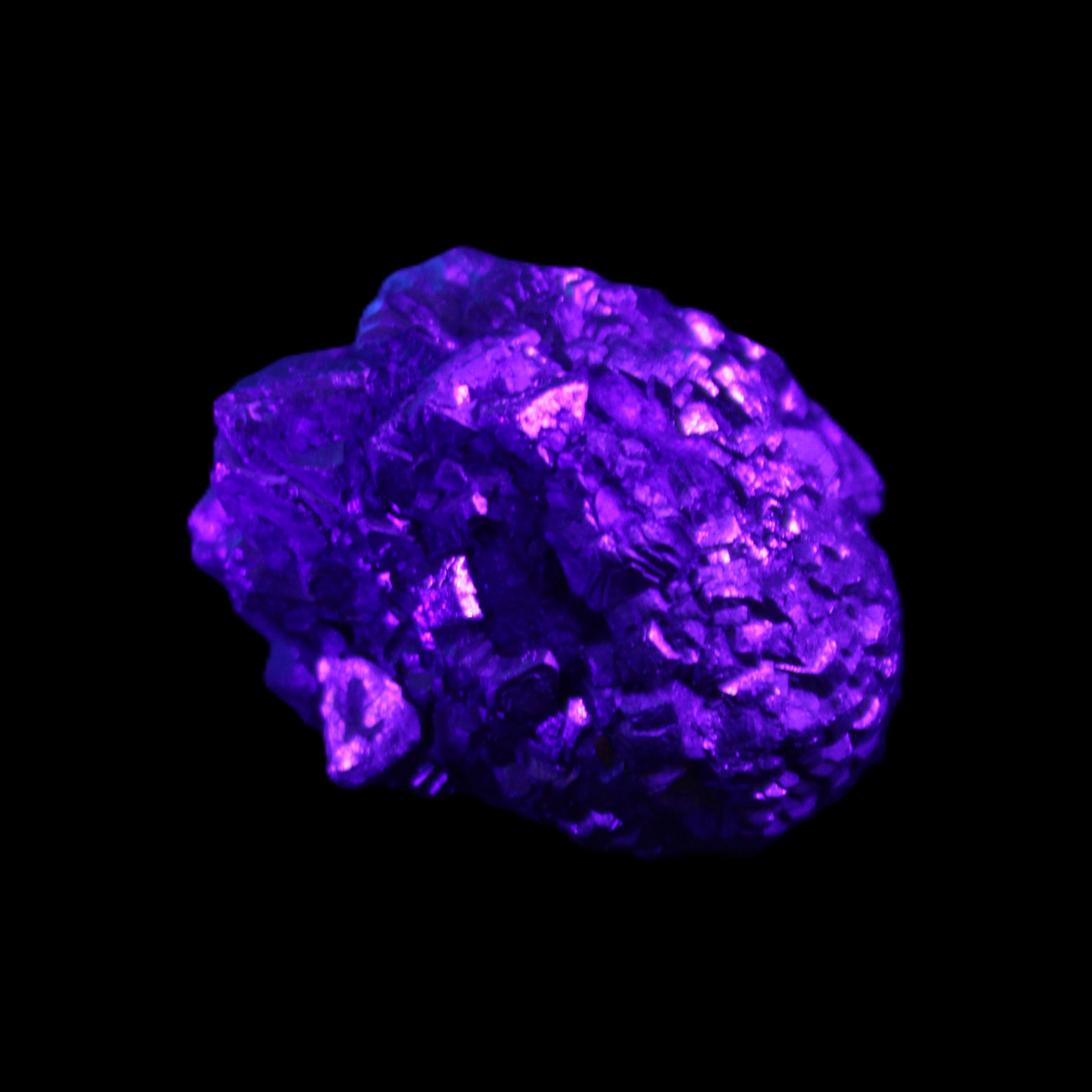 Chalcopyrite cluster from Pakistan 40*32*25mm 80.0g in UV light - Rocks and Things Store