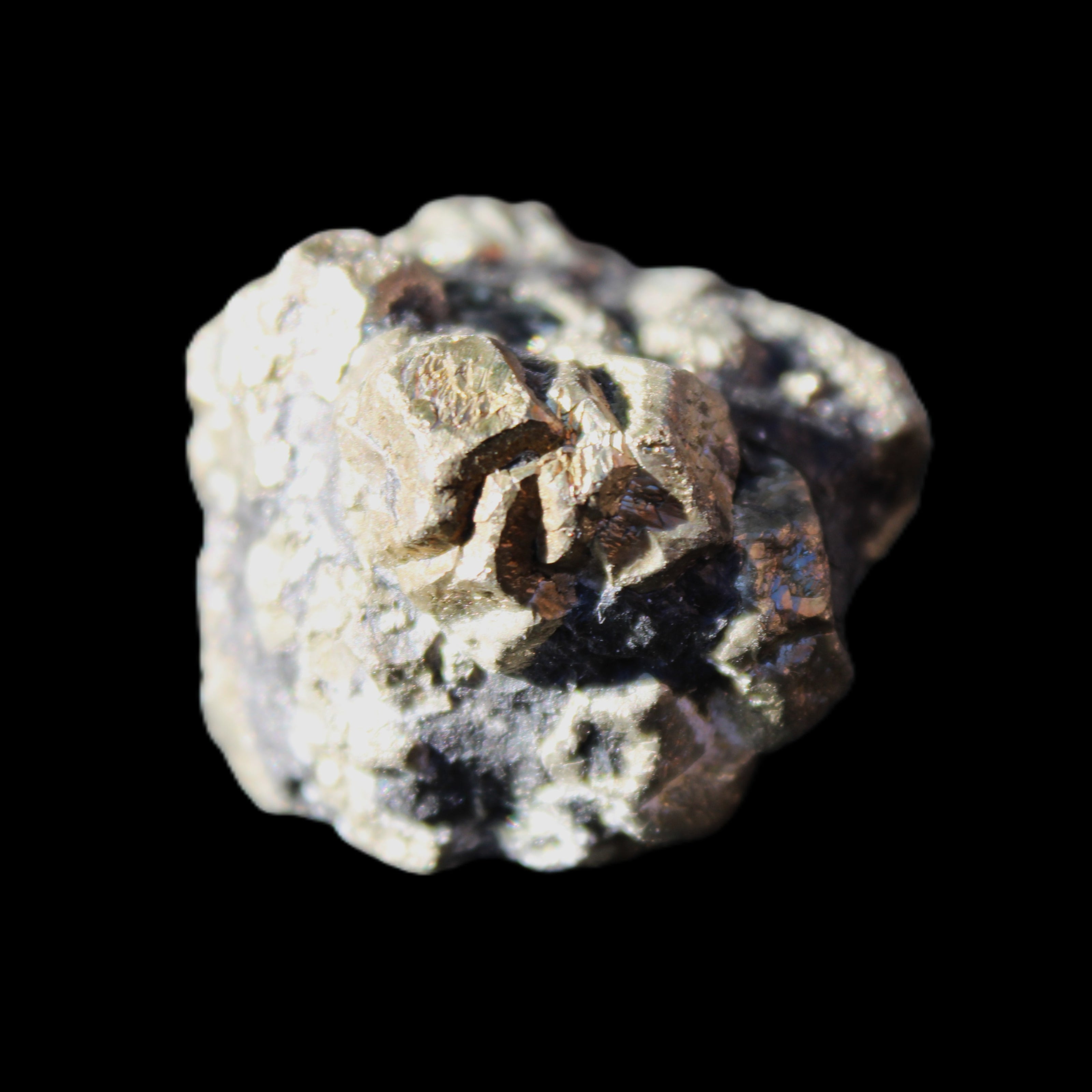 Chalcopyrite cluster from Pakistan 32*28*24mm 52.4g in sunlight - Rocks and Things Store