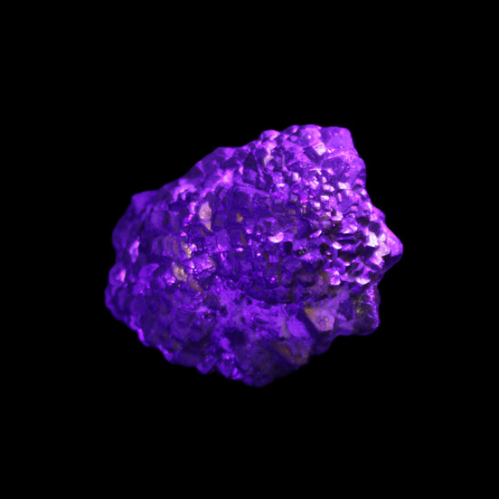 Chalcopyrite cluster from Pakistan 35*25*24mm 48g in UV light - Rocks and Things Store