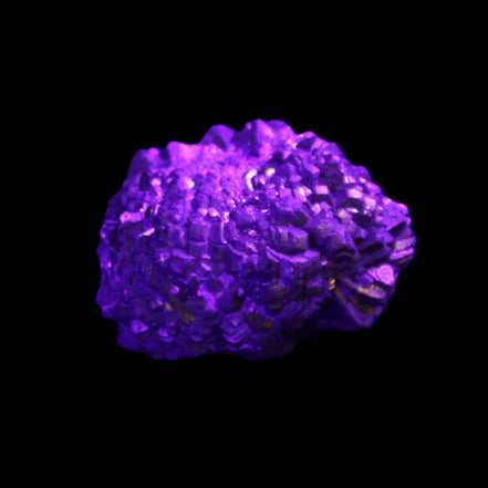 Chalcopyrite cluster from Pakistan 35*25*24mm 48g in UV light - Rocks and Things Store