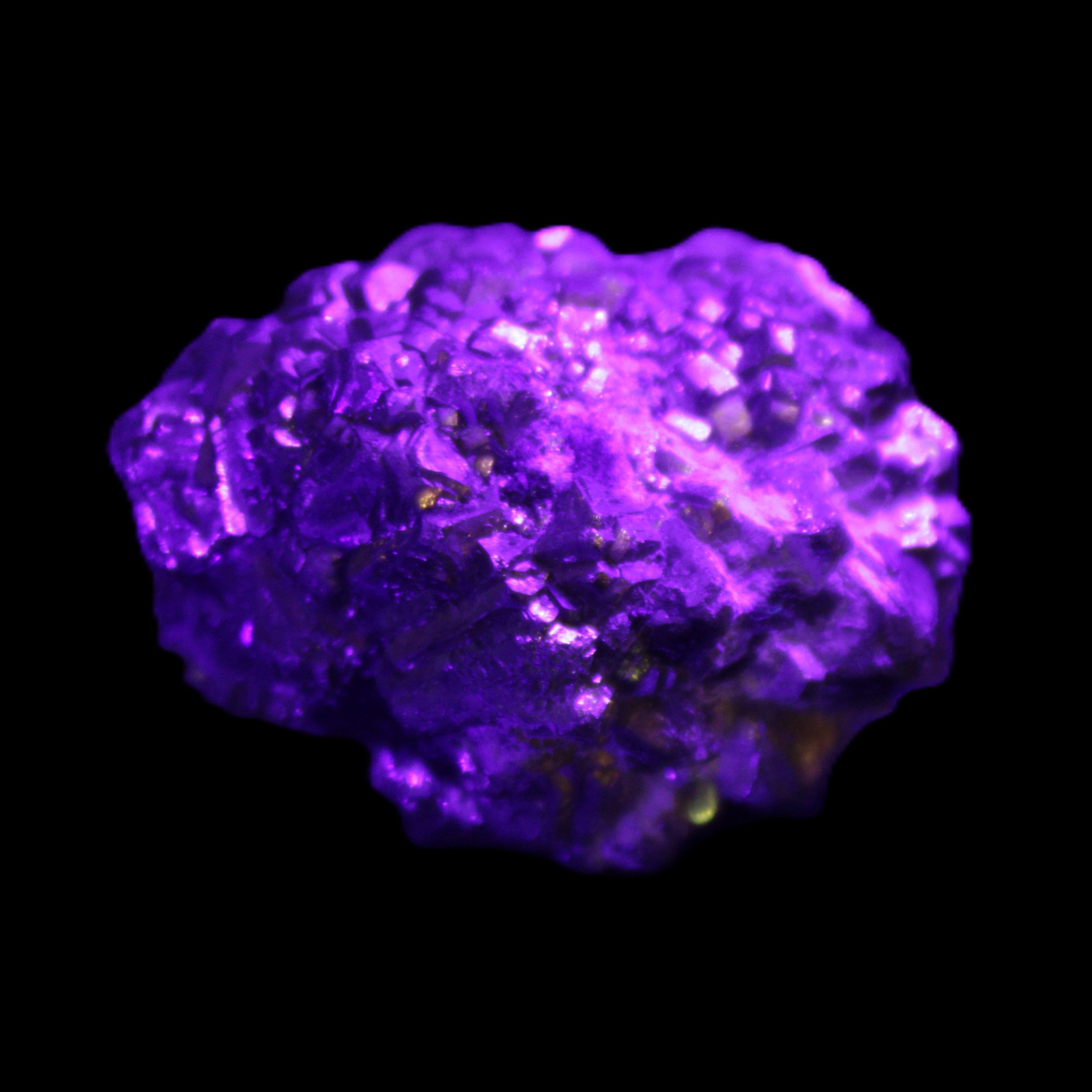 Chalcopyrite cluster from Pakistan 35*25*24mm 48g in UV light - Rocks and Things Store