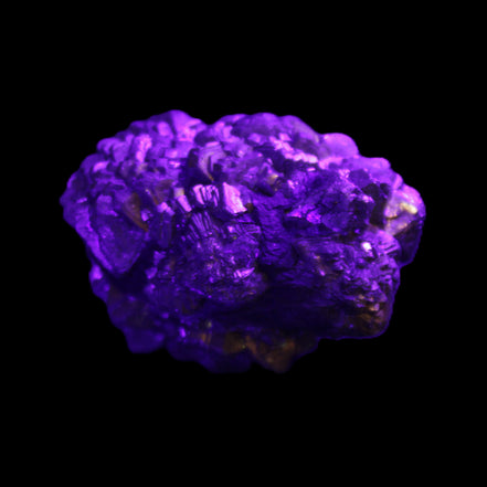 Chalcopyrite cluster from Pakistan 35*25*24mm 48g in UV light - Rocks and Things Store