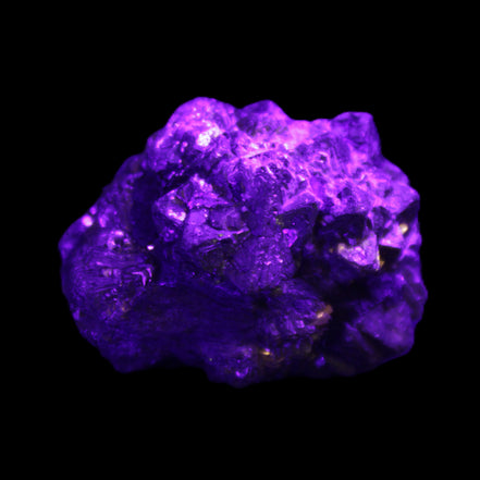 Chalcopyrite cluster from Pakistan 35*25*24mm 48g in UV light - Rocks and Things Store
