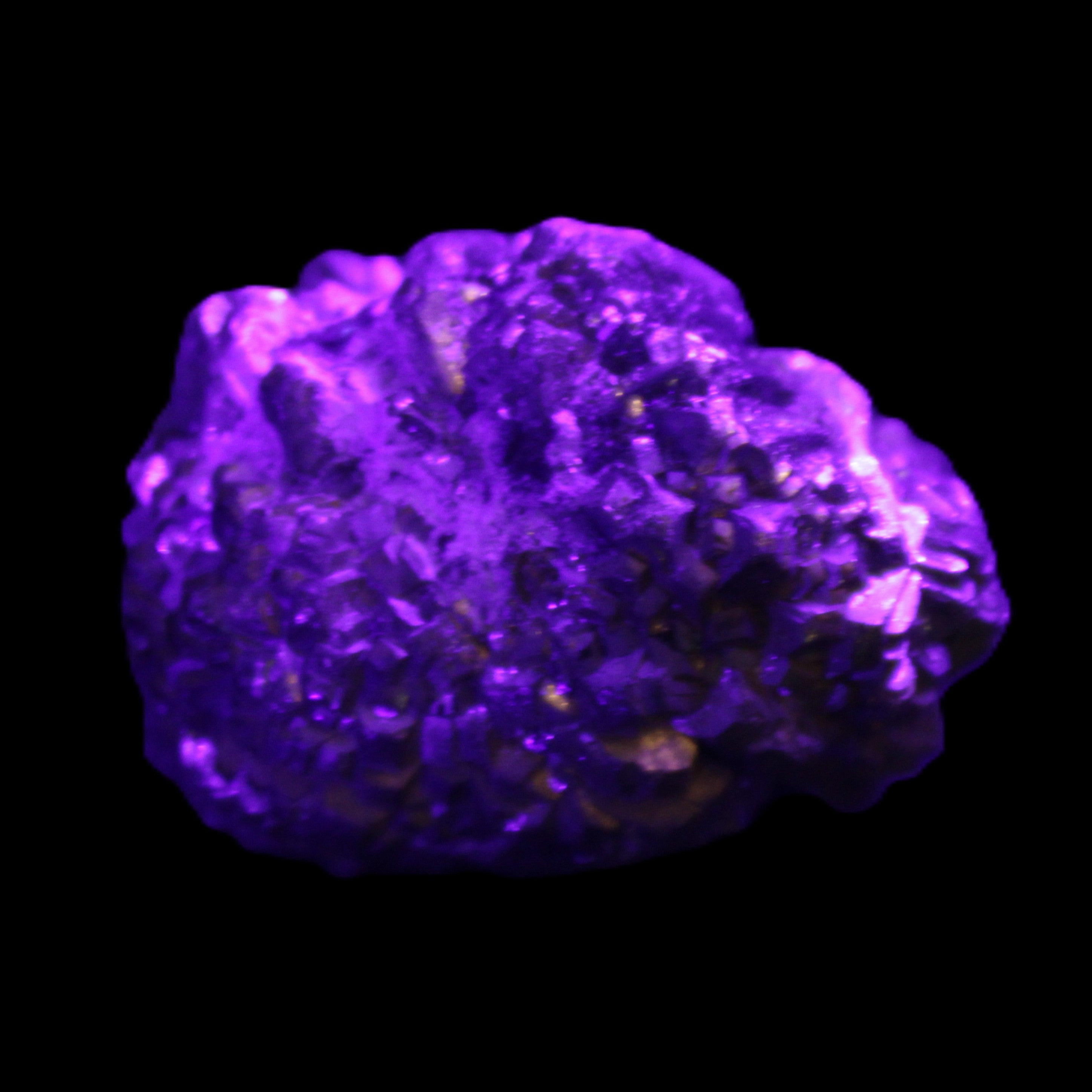 Chalcopyrite cluster from Pakistan 35*25*24mm 48g in UV light - Rocks and Things Store