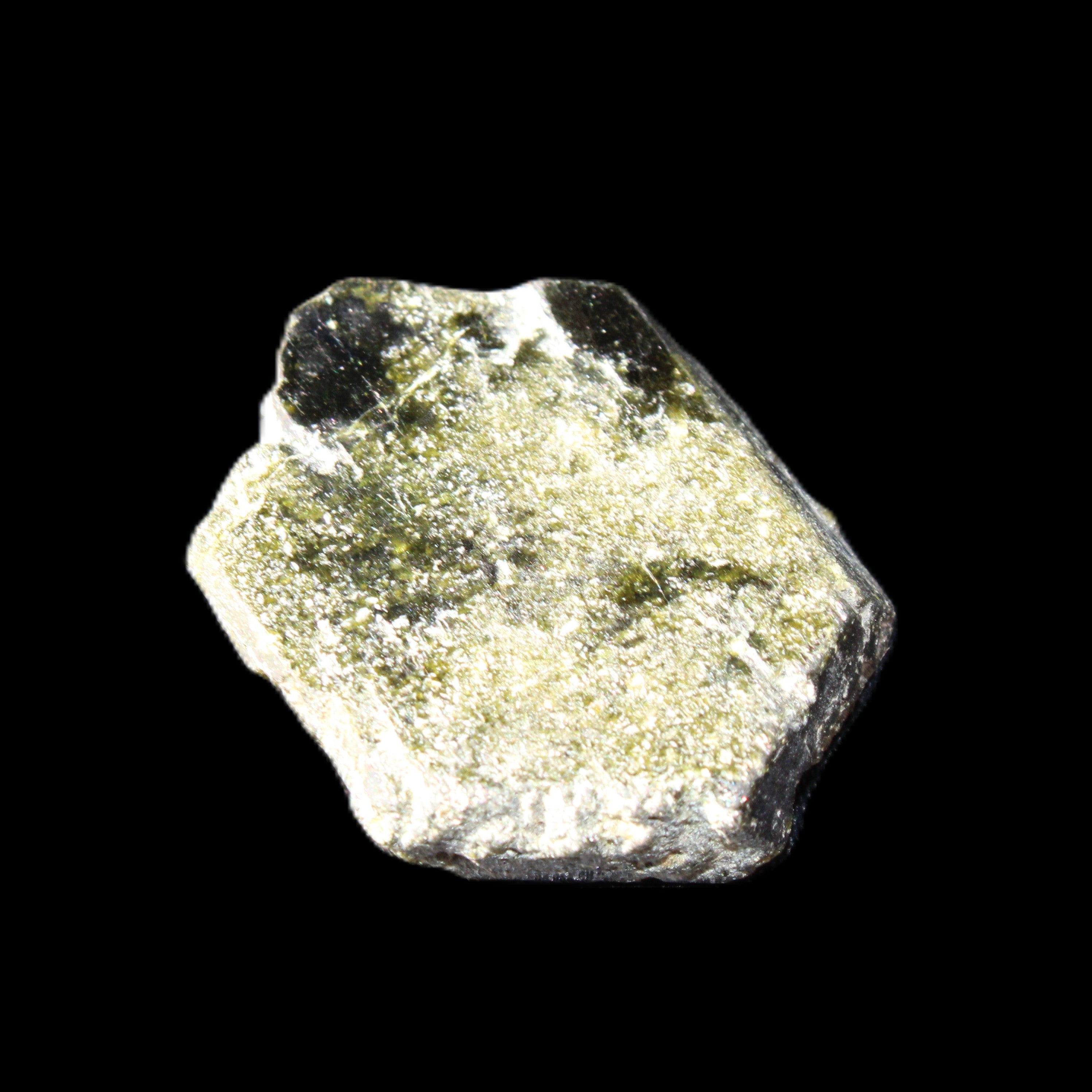Magnetic Epidote hexagon crystal 24-27mm 7-9g in sunlight - Rocks and Things Store
