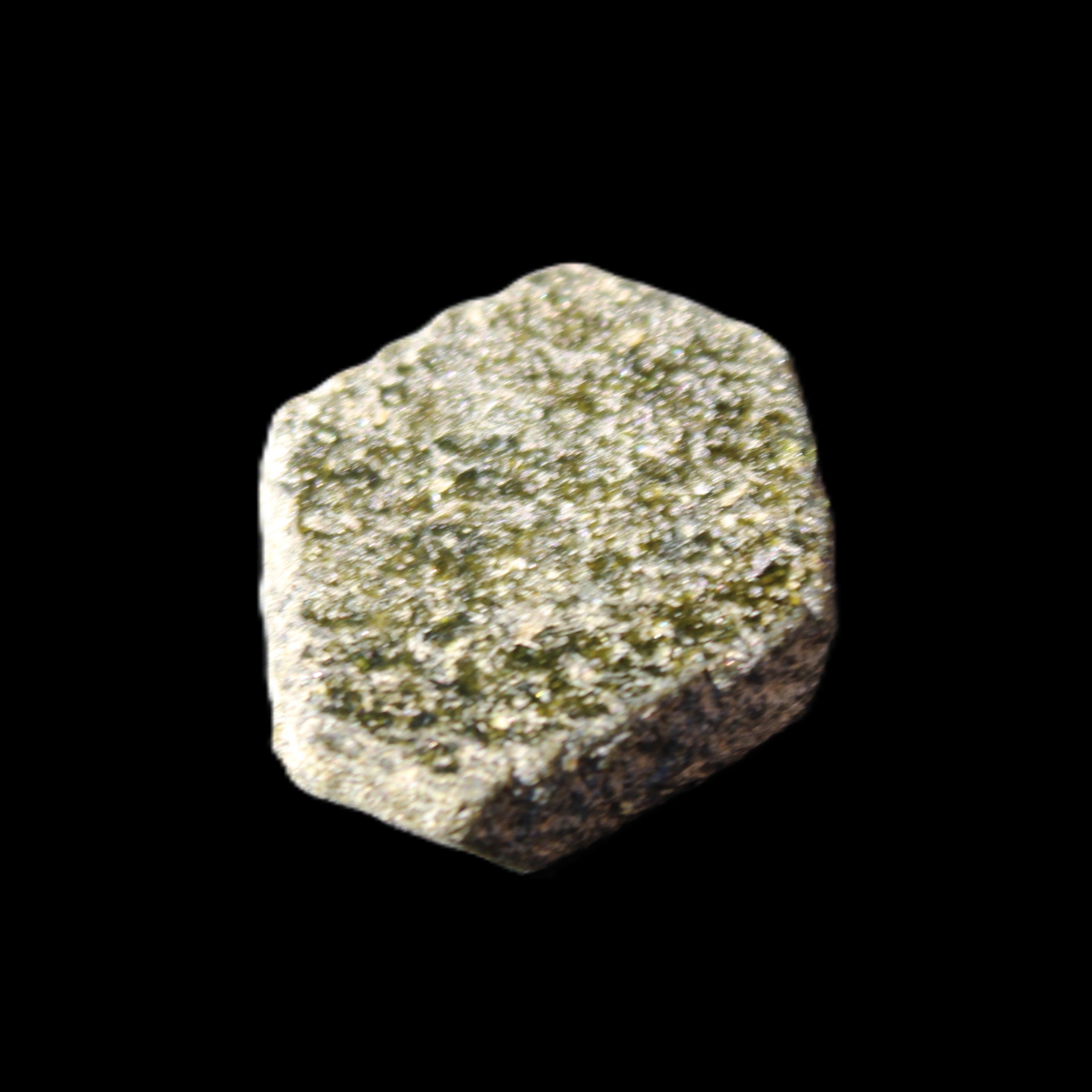 Magnetic Epidote hexagon crystal 24-27mm 7-9g in sunlight - Rocks and Things Store