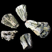 Epidote 5 floral crystal clusters 22-38mm 32.7g in sunlight - Rocks and Things Store