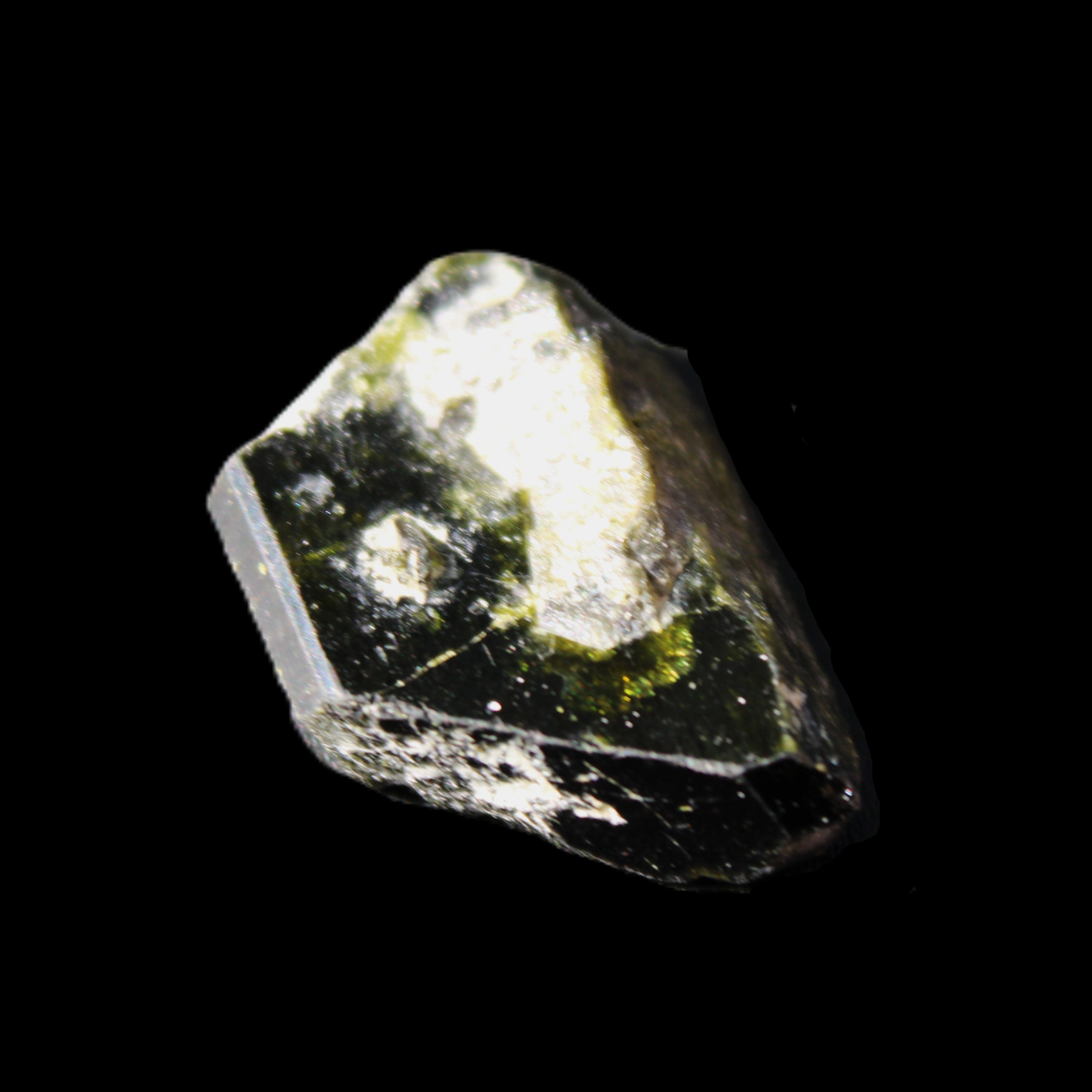 Magnetic Epidote irregular hexagon crystals 22-27mm 5-7g in sunlight - Rocks and Things Store