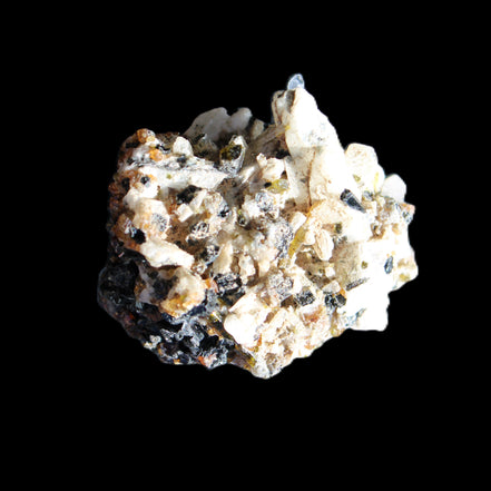 Red Zircon, Spessartine, Tourmaline on Epidote & Feldspar specimen 28*25*28mm 21g in sunlight - Rocks and Things Store