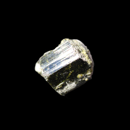 Magnetic Epidote glossy irregular hexagon crystal 20mm 9-11g in sunlight - Rocks and Things Store