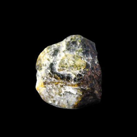 Magnetic Epidote glossy irregular hexagon crystal 20mm 9-11g in sunlight - Rocks and Things Store