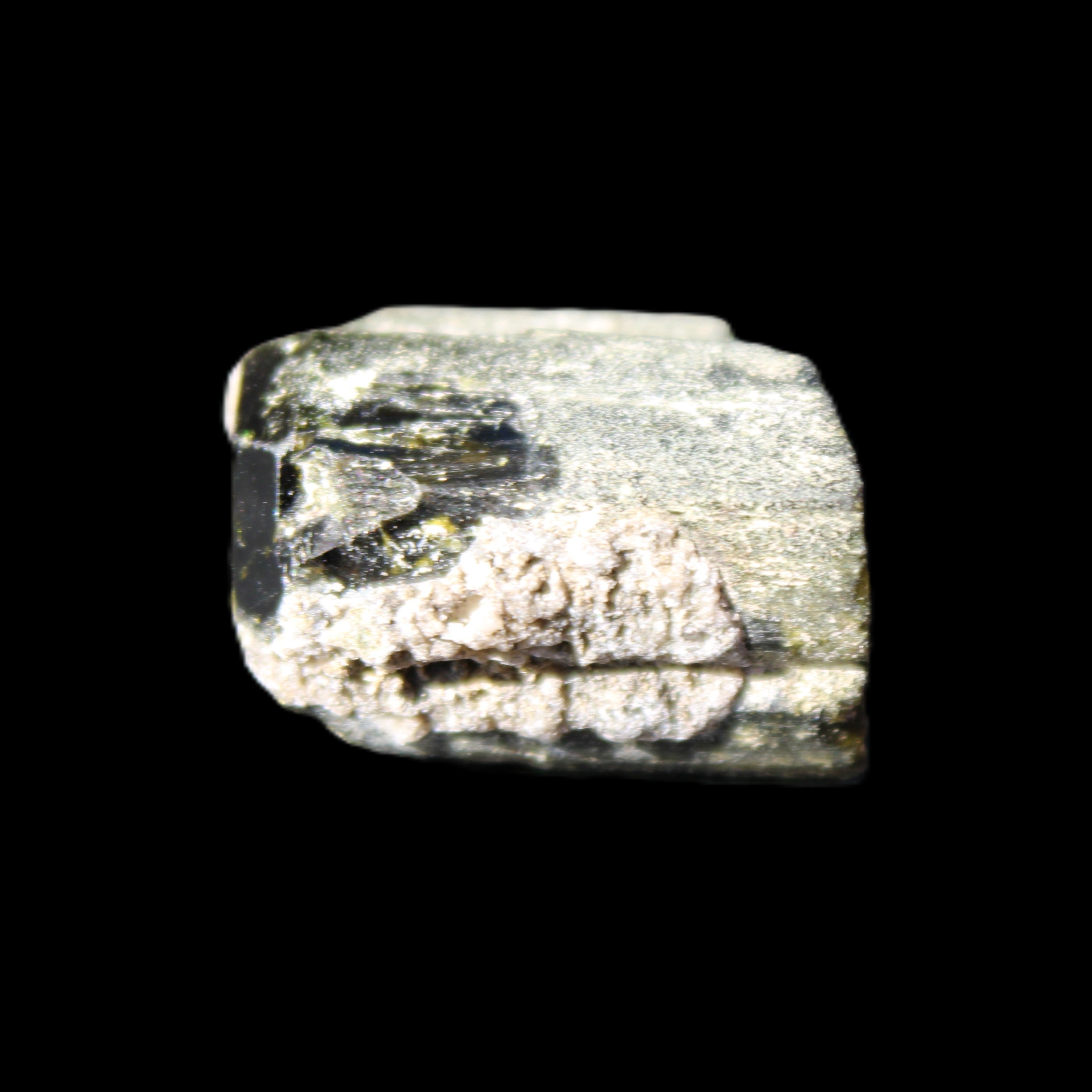 Magnetic Epidote glossy irregular hexagon crystal 20mm 9-11g in sunlight - Rocks and Things Store