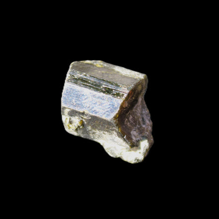 Magnetic Epidote glossy irregular hexagon crystal 20mm 9-11g in sunlight - Rocks and Things Store