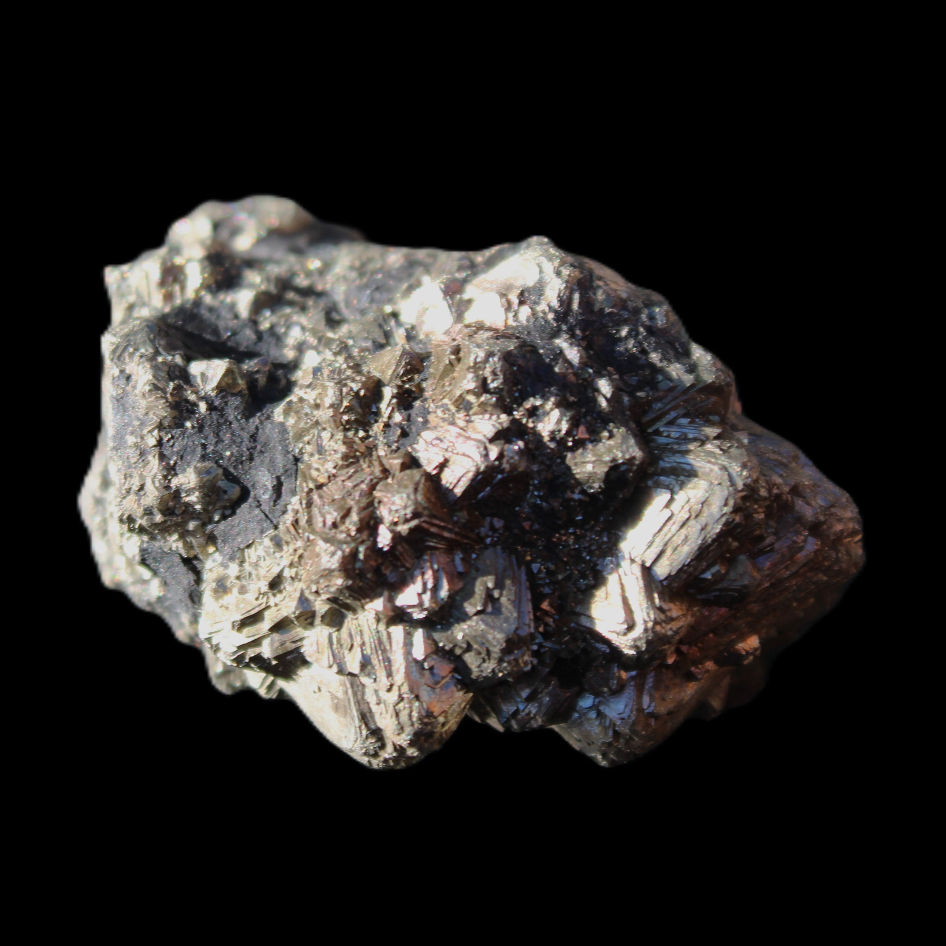 Chalcopyrite cluster from Pakistan 40*25*20mm 53.8g in sunlight - Rocks and Things Store