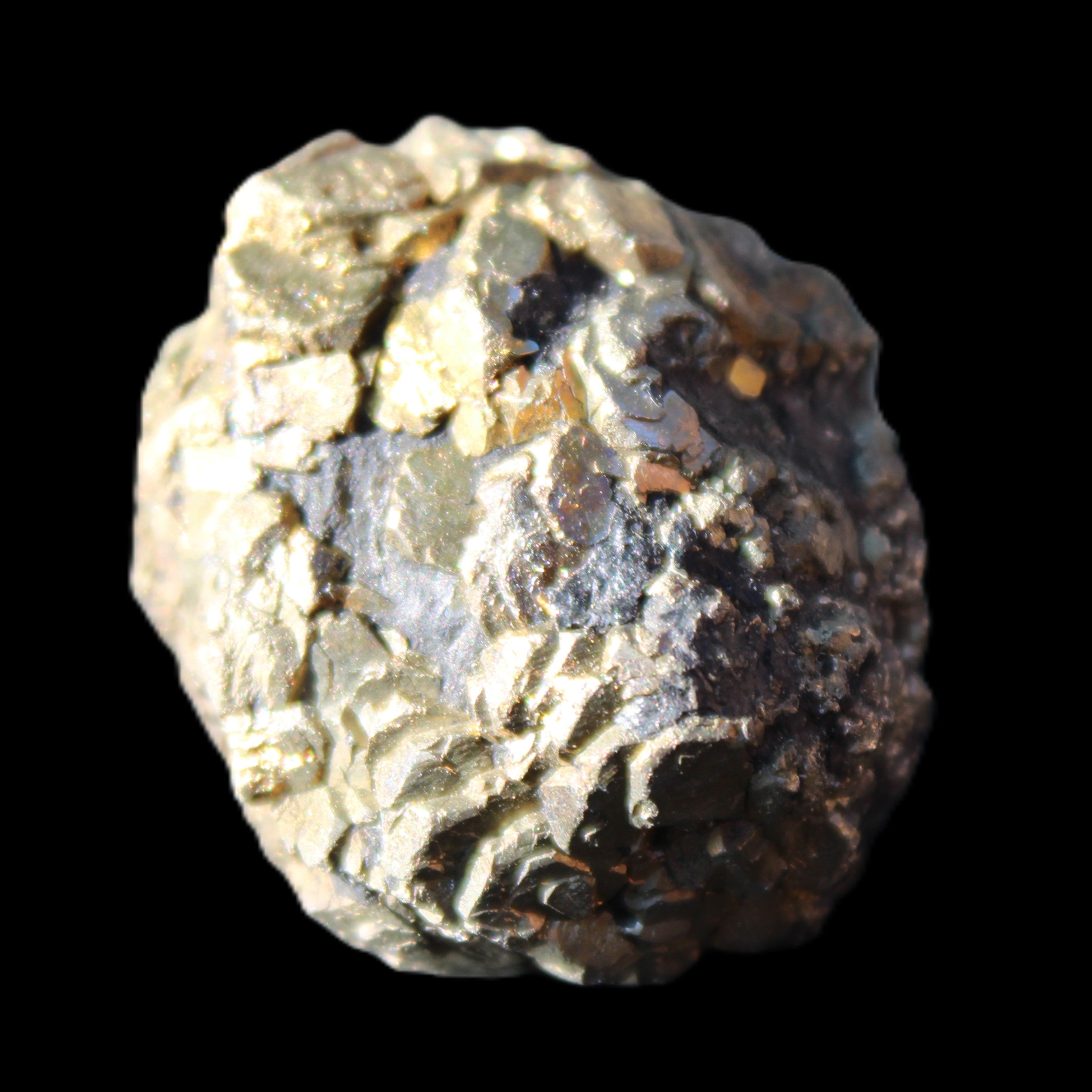 Chalcopyrite cluster from Pakistan 30*25*23mm 54.5g in sunlight - Rocks and Things Store