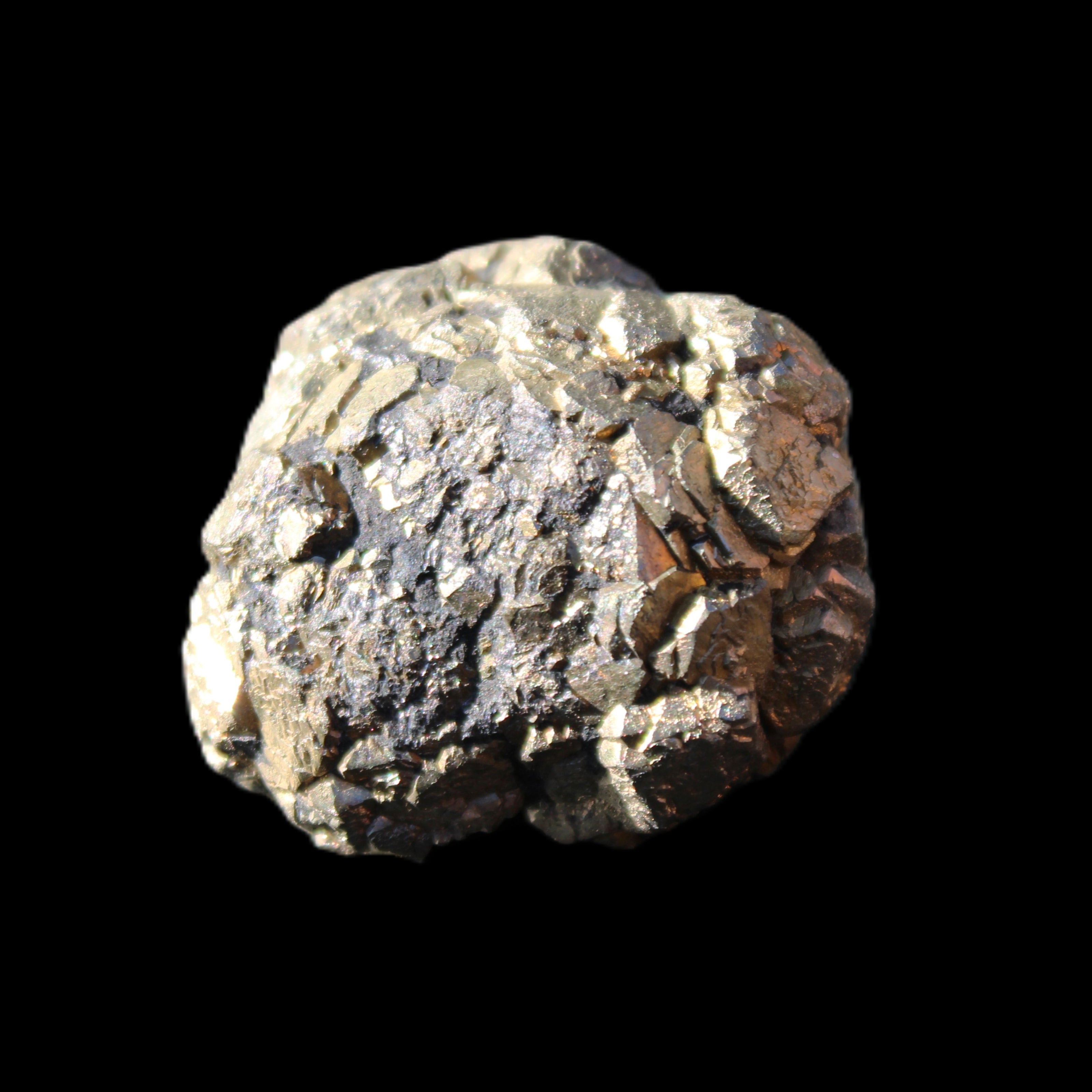 Chalcopyrite cluster from Pakistan 32*30*25mm 63.5g in sunlight - Rocks and Things Store