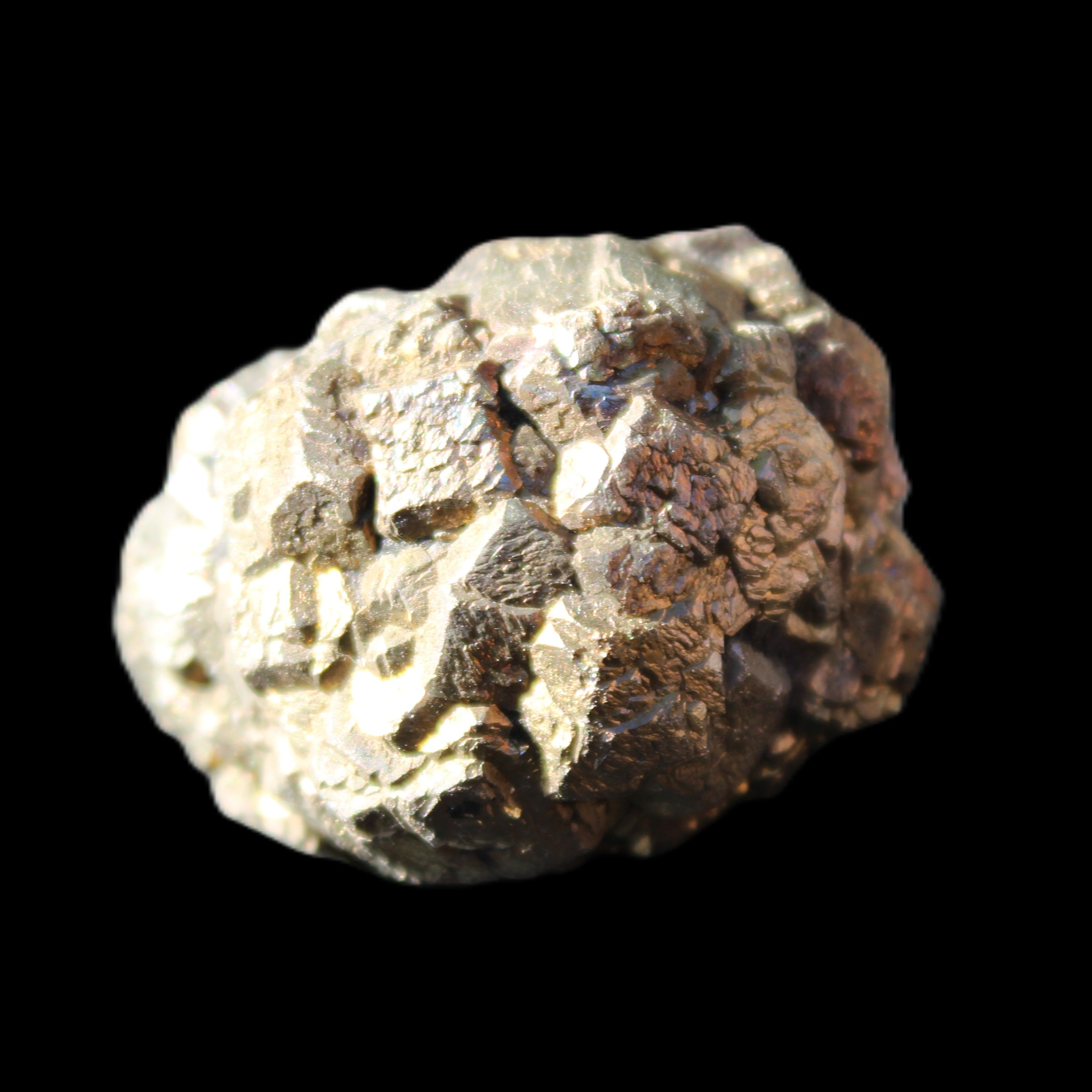 Chalcopyrite cluster from Pakistan 32*30*25mm 63.5g in sunlight - Rocks and Things Store