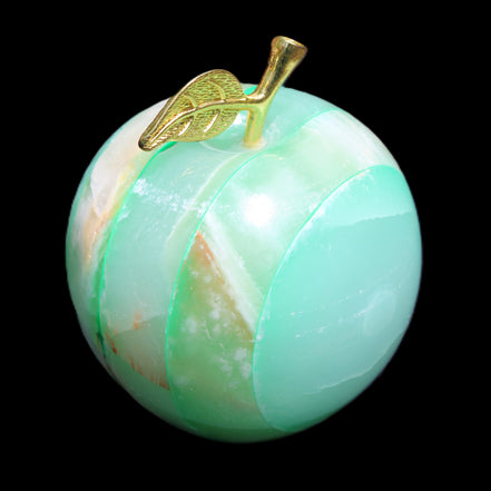 Granny Smith Afghan Jade Onyx Apple 62*75mm 414g in sunlight - Rocks and Things Store