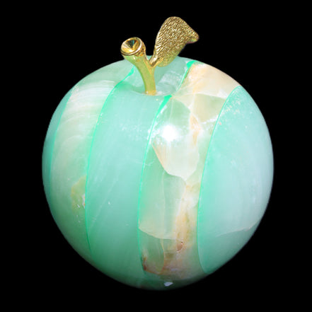 Granny Smith Afghan Jade Onyx Apple 62*75mm 414g in sunlight - Rocks and Things Store