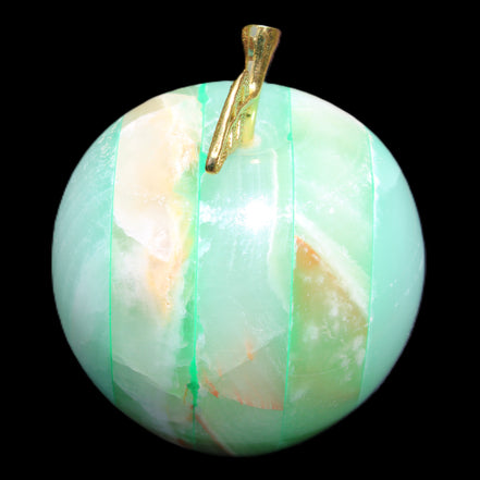 Granny Smith Afghan Jade Onyx Apple 62*75mm 414g in sunlight - Rocks and Things Store