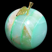 Granny Smith Afghan Jade Onyx Apple 62*75mm 414g in sunlight - Rocks and Things Store