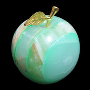 Granny Smith Afghan Jade Onyx Apple 62*75mm 414g in sunlight - Rocks and Things Store
