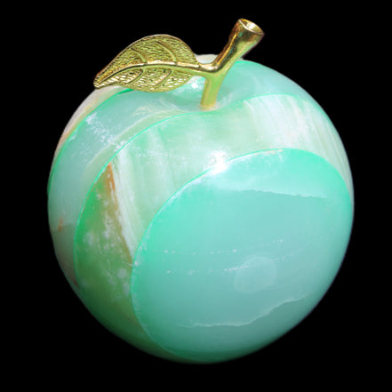 Granny Smith Afghan Jade Onyx Apple 62*75mm 414g in sunlight - Rocks and Things Store
