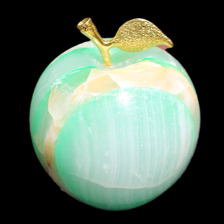 Granny Smith Afghan Jade Onyx Apple 62*75mm 414g in sunlight - Rocks and Things Store