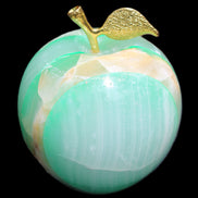 Granny Smith Afghan Jade Onyx Apple 62*75mm 414g in sunlight - Rocks and Things Store