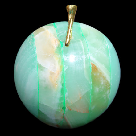 Granny Smith Afghan Jade Onyx Apple 62*75mm 414g in sunlight - Rocks and Things Store