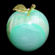 Afghan Jade Onyx hand-carved Apple varieties 75mm 384-414g in sunlight - Rocks and Things Store