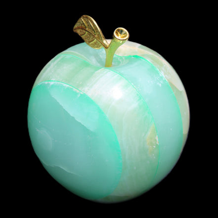 Afghan Jade Onyx hand-carved Apple varieties 75mm 384-414g in sunlight - Rocks and Things Store