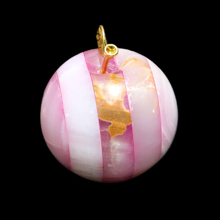 Afghan Jade Onyx hand-carved Apple varieties 75mm 384-414g in sunlight - Rocks and Things Store