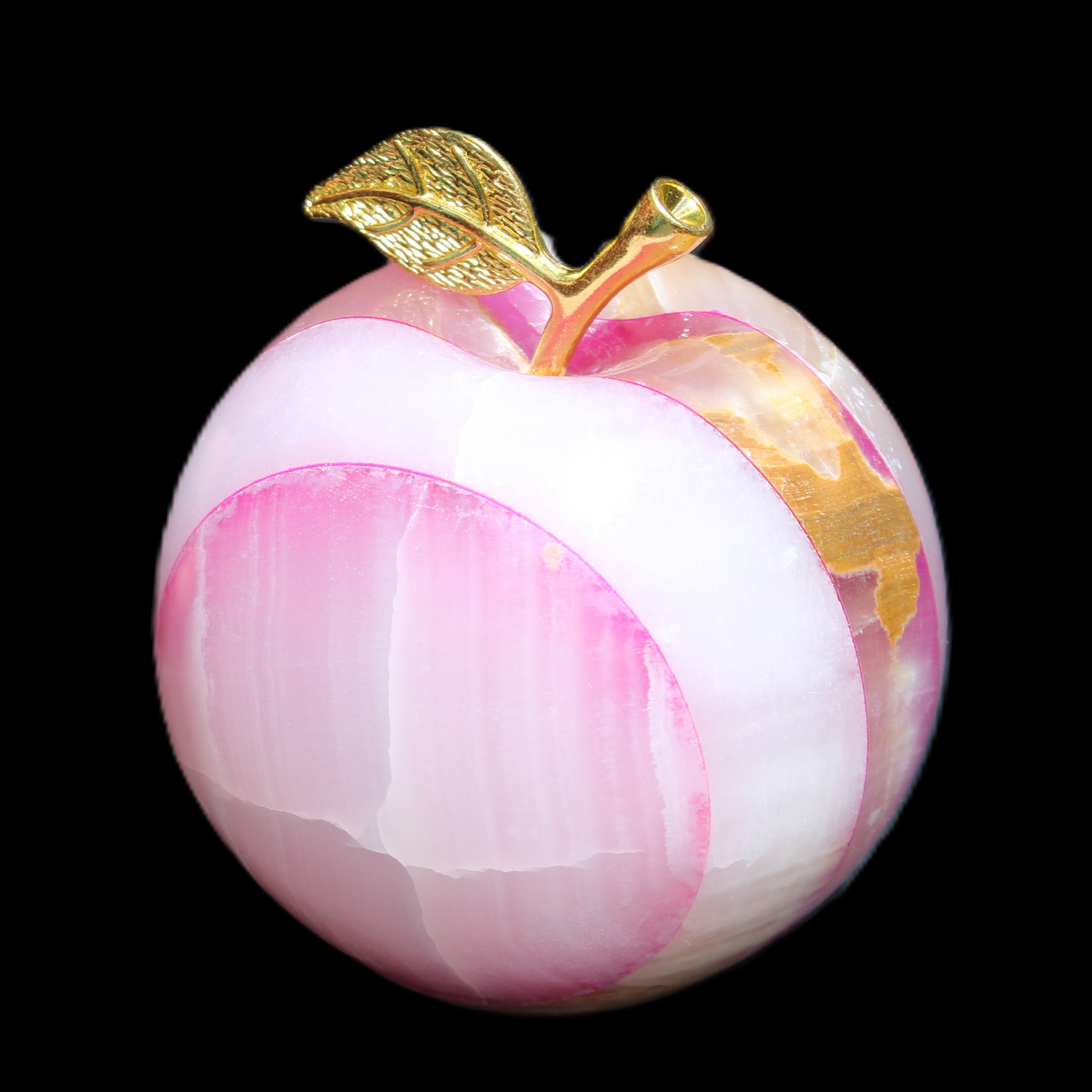 Afghan Jade Onyx hand-carved Apple varieties 75mm 384-414g in sunlight - Rocks and Things Store