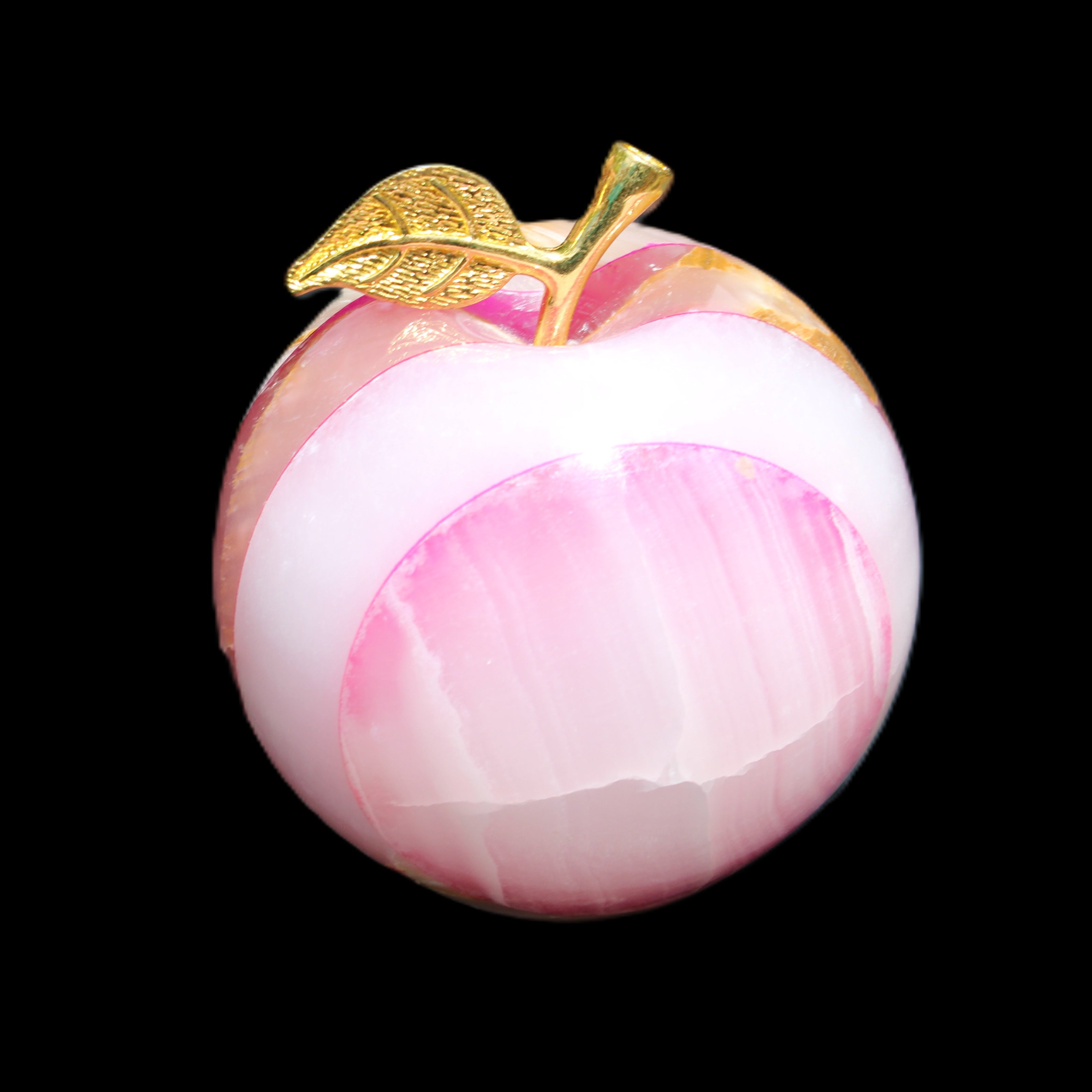 Afghan Jade Onyx hand-carved Apple varieties 75mm 384-414g in sunlight - Rocks and Things Store