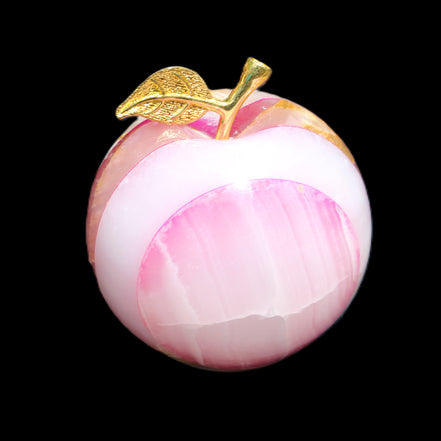 Afghan Jade Onyx hand-carved Apple varieties 75mm 384-414g in sunlight - Rocks and Things Store