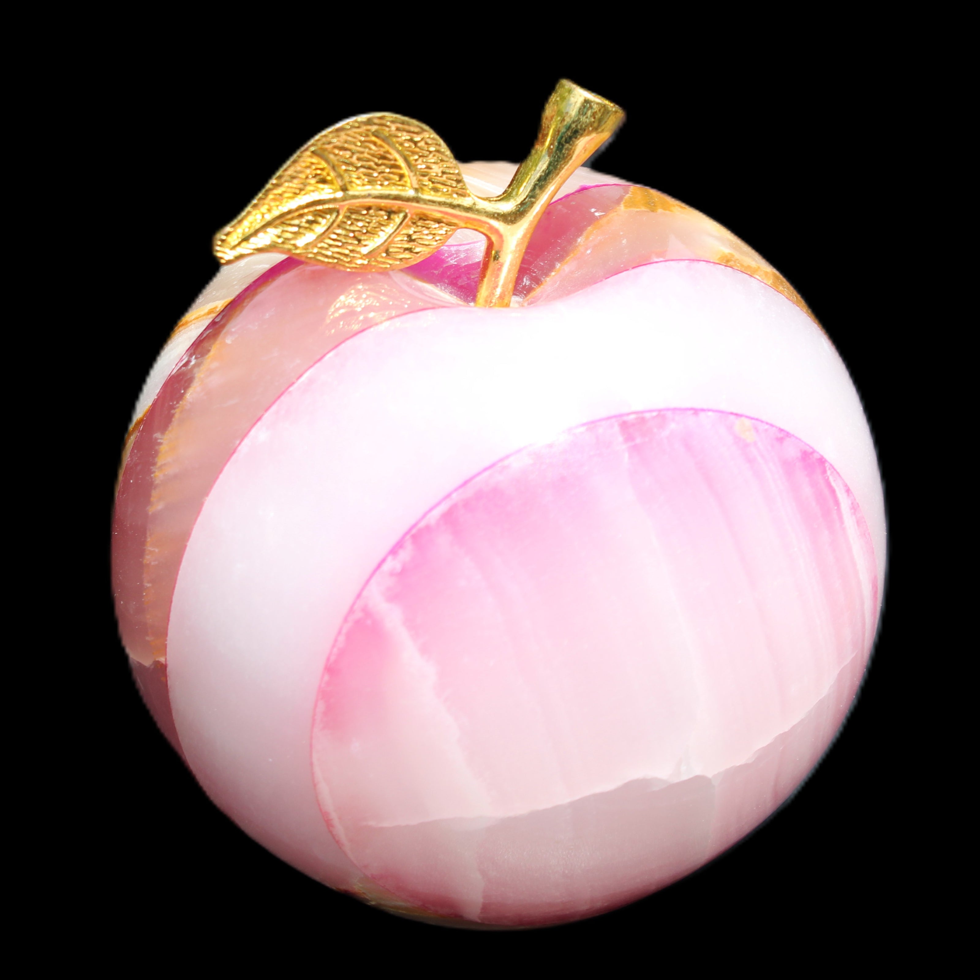 Afghan Jade Onyx hand-carved Apple varieties 75mm 384-414g in sunlight - Rocks and Things Store