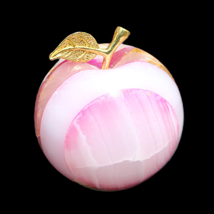 Afghan Jade Onyx hand-carved Apple varieties 75mm 384-414g in sunlight - Rocks and Things Store