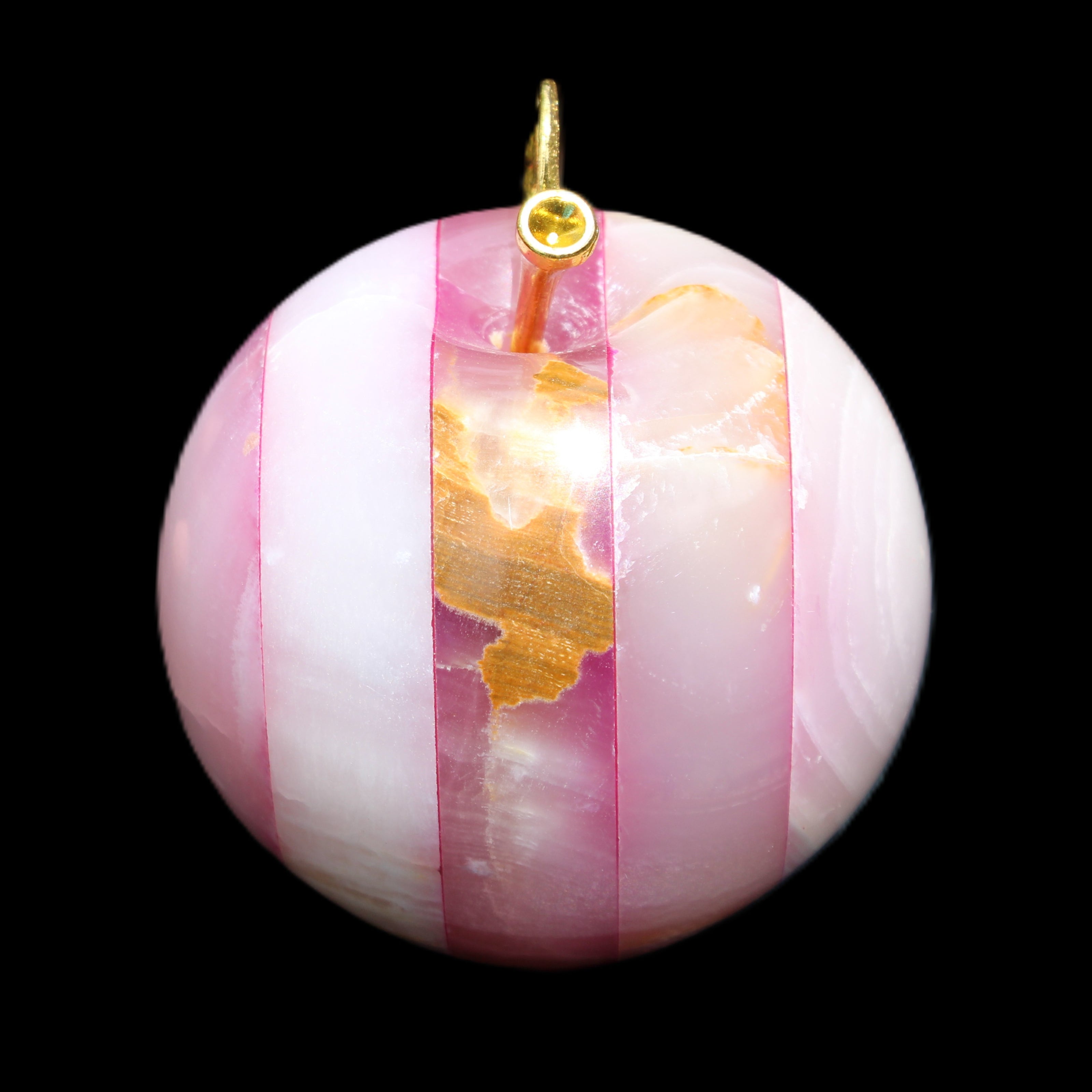 Afghan Jade Onyx hand-carved Apple varieties 75mm 384-414g in sunlight - Rocks and Things Store