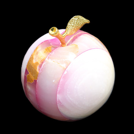 Afghan Jade Onyx hand-carved Apple varieties 75mm 384-414g in sunlight - Rocks and Things Store