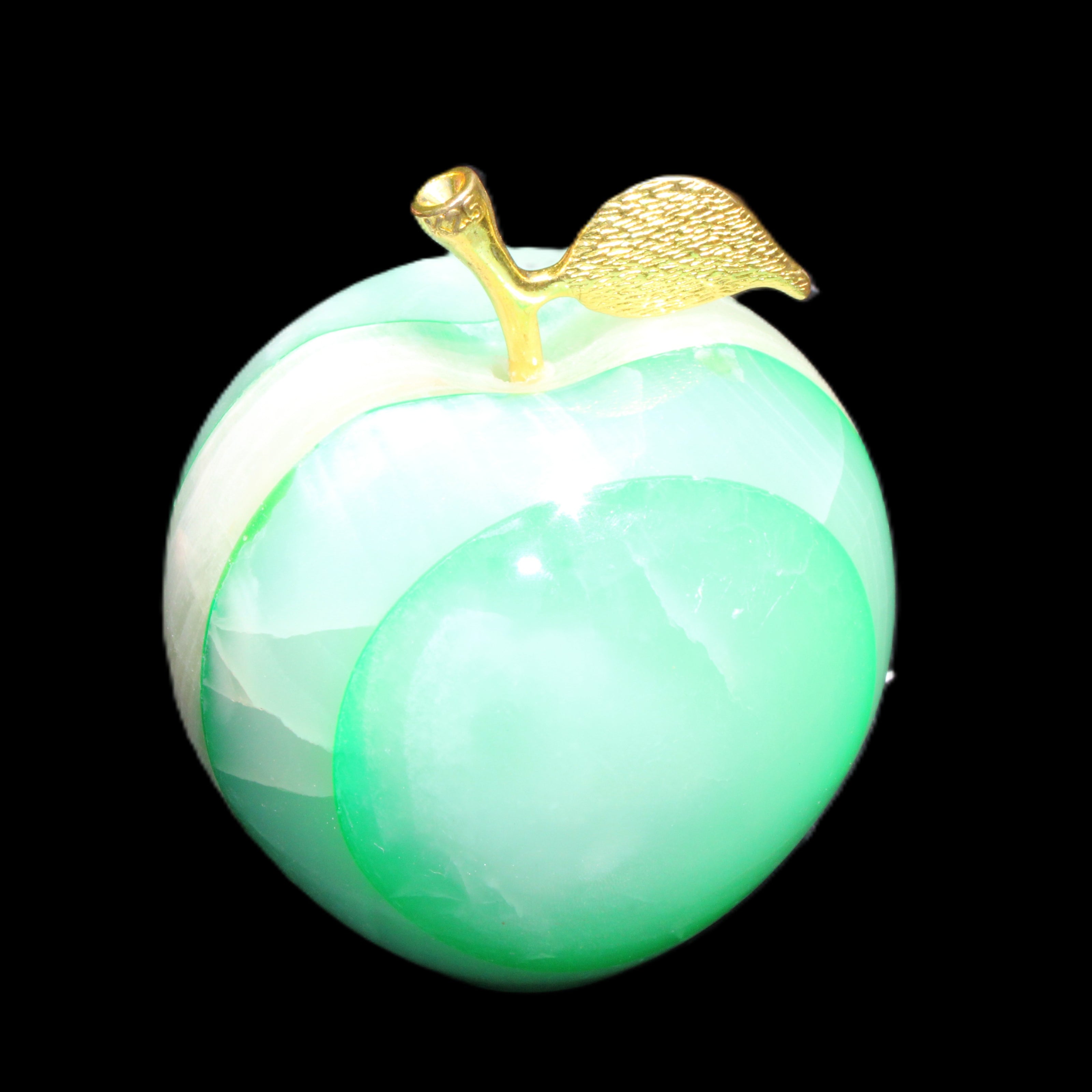 Granny Smith Afghan Jade Onyx Apple 62*72mm 386g in sunshine - Rocks and Things Store