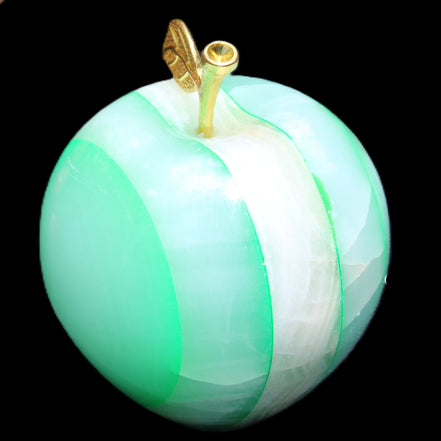 Granny Smith Afghan Jade Onyx Apple 62*72mm 386g in sunshine - Rocks and Things Store