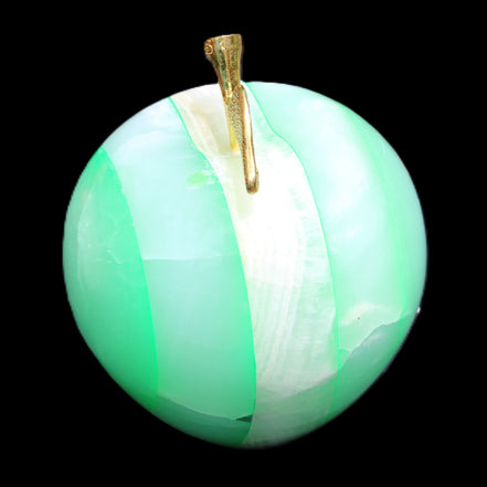 Granny Smith Afghan Jade Onyx Apple 62*72mm 386g in sunshine - Rocks and Things Store
